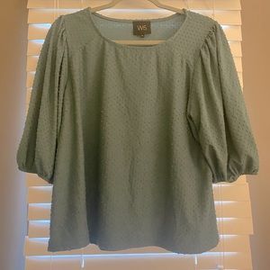 Teal short sleeve blouse size XL